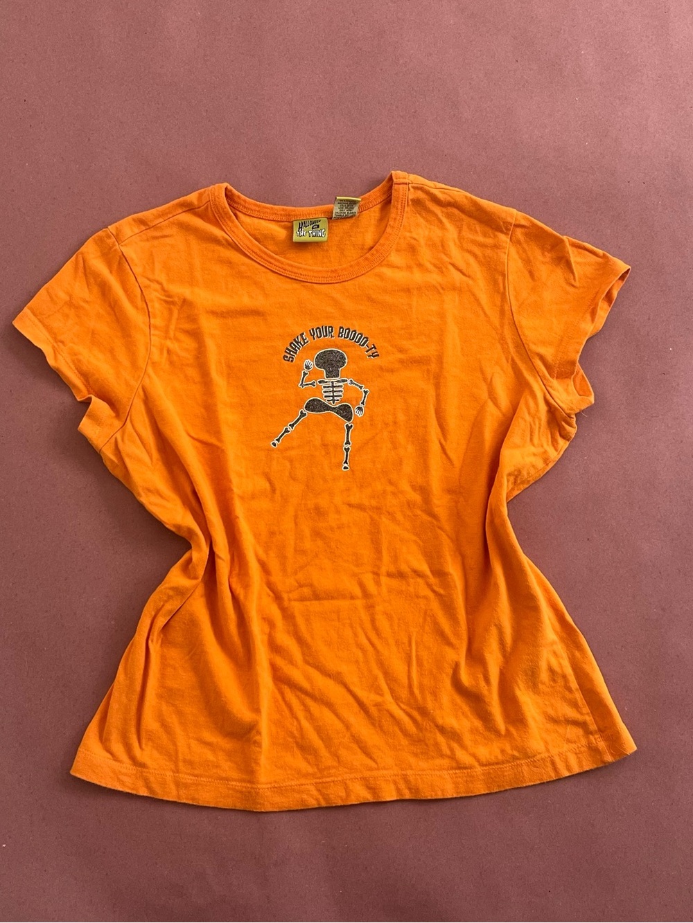 Orange Graphic Y2k Women's Tee - Shake Your Boooty
